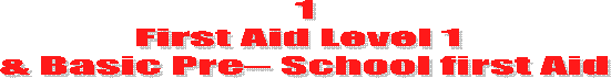 1
First Aid Level 1 
& Basic Pre� School first Aid
